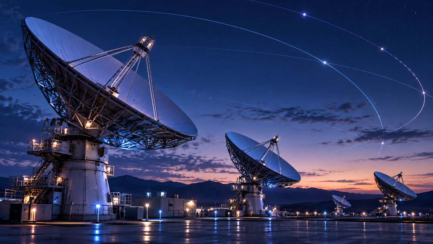 Antenas parabólicas de una estación terrena satelital